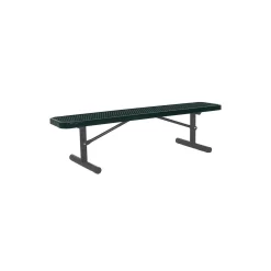 Backless Portable Diamond Pattern Steel Bench - 8'W