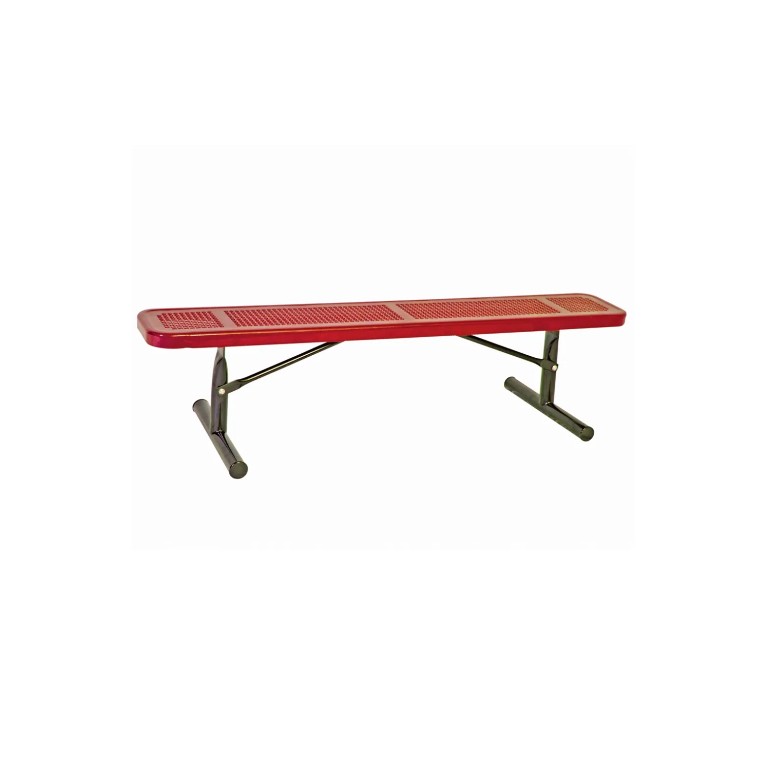 Backless Portable Perforated Steel Bench - 6'W