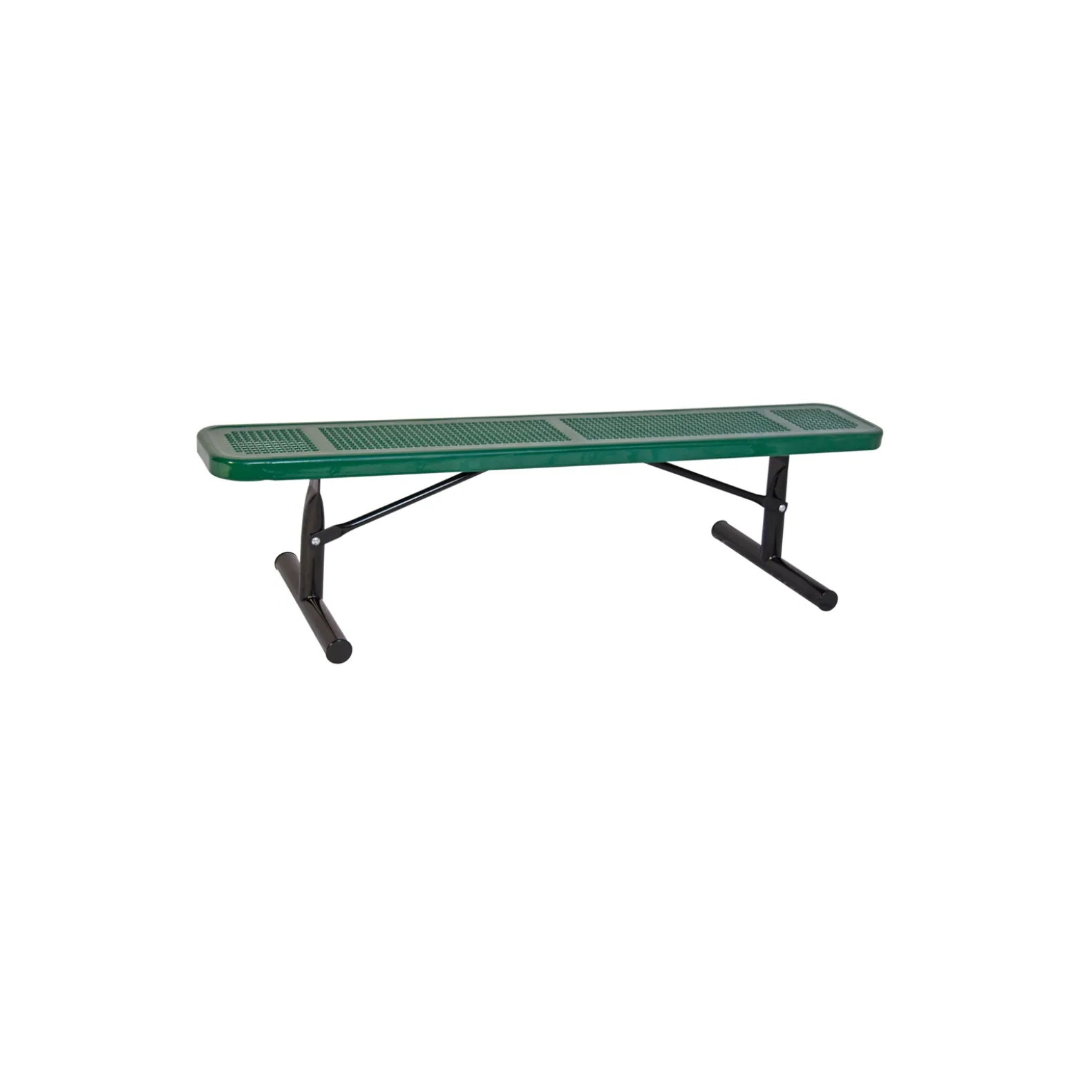 Backless Portable Perforated Steel Bench - 10'W