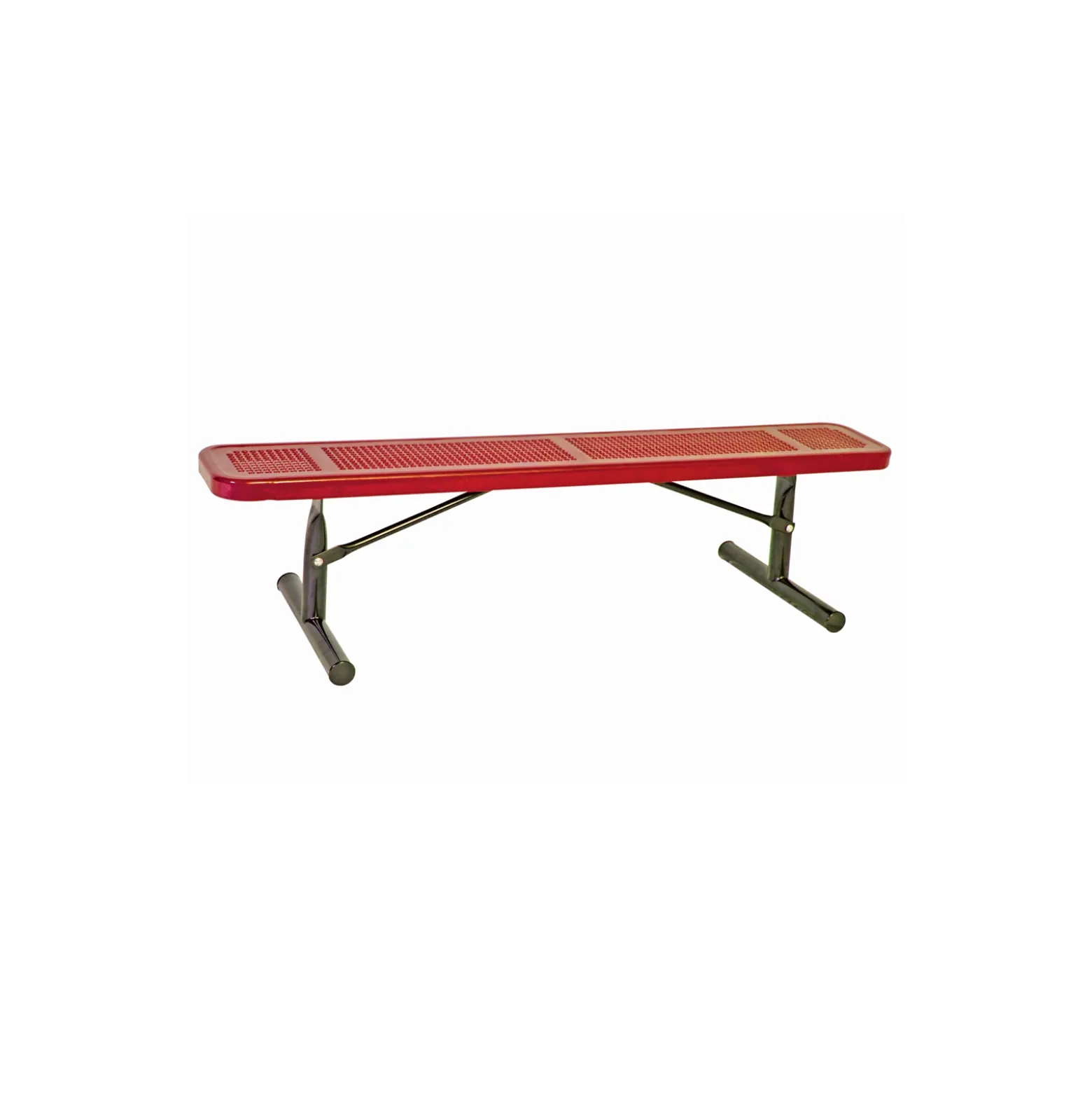 Backless Portable Perforated Steel Bench - 10'W
