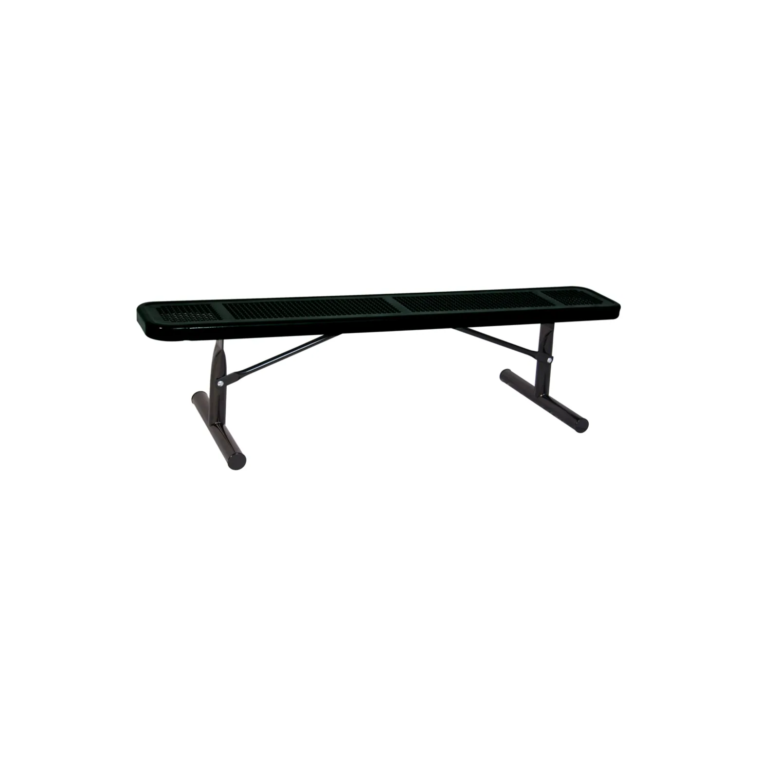 Backless Portable Perforated Steel Bench - 10'W
