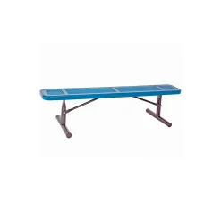 Backless Portable Perforated Steel Bench - 8'W