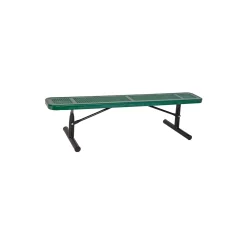 Backless Portable Perforated Steel Bench - 8'W