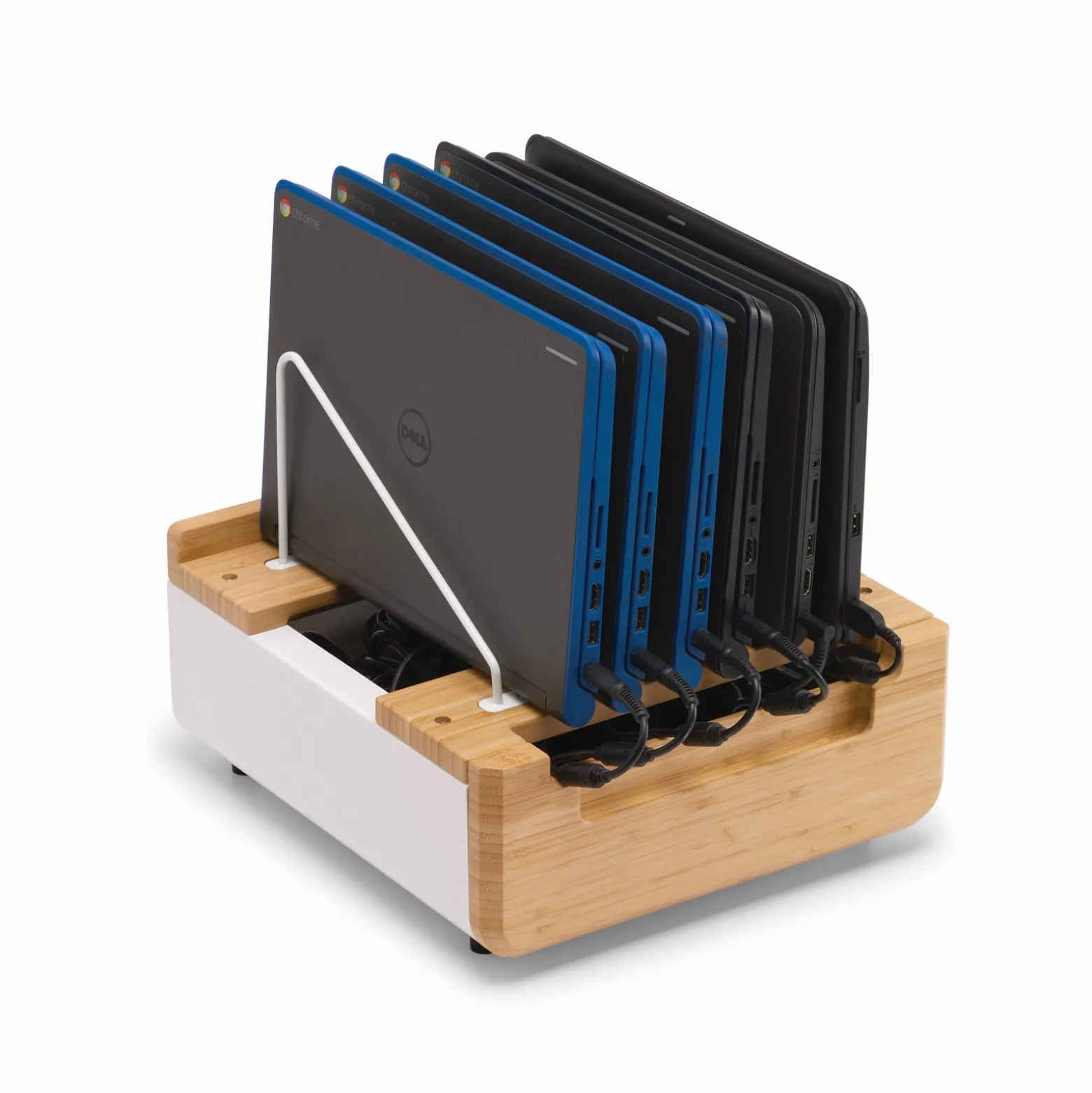 Bamboo Device Management Stand - Holds 6 Devices