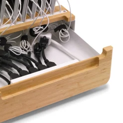 Bamboo Device Management Stand - Holds 10 Devices