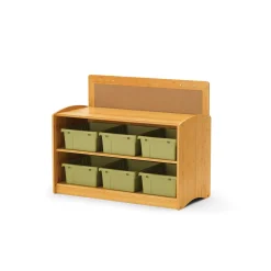 Bamboo Hide-Away Shelf w/ Color Tubs - 41"W x 16.5"D