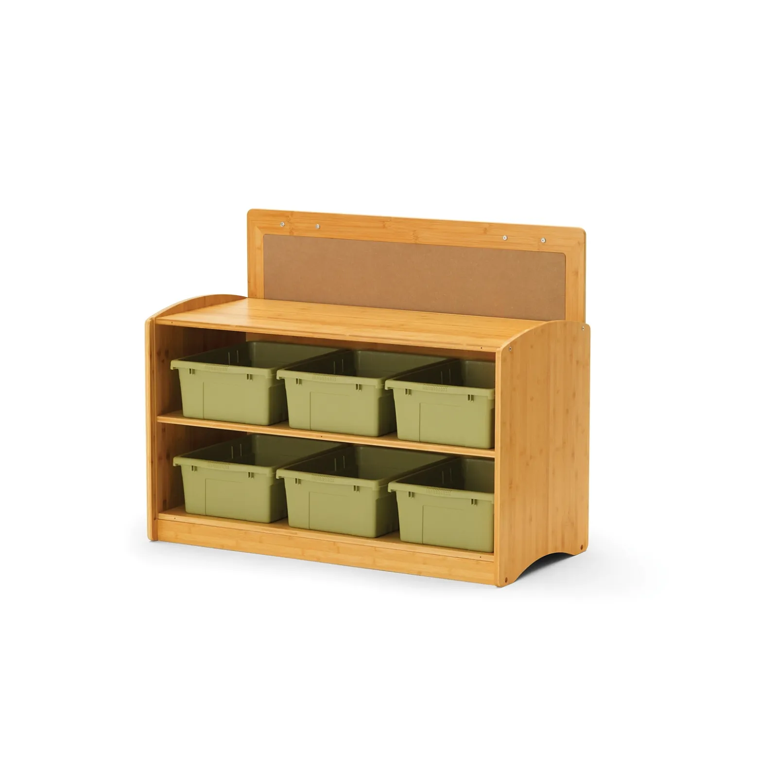 Bamboo Hide-Away Shelf w/ Color Tubs - 41"W x 16.5"D