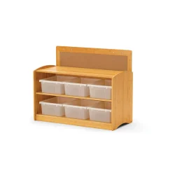 Bamboo Shelving Unit with Clear Tubs - 41"W x 16.5"D
