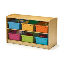 Bamboo Shelving Unit with Color Tubs - 41