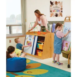 Bamboo Write Store Shelf w/ 2 Boards and Tubs - 45.5