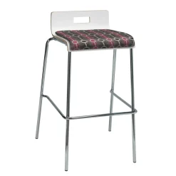 Bar Height Low Back Stool with Fabric Seat