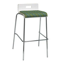 Bar Height Low Back Stool with Fabric Seat