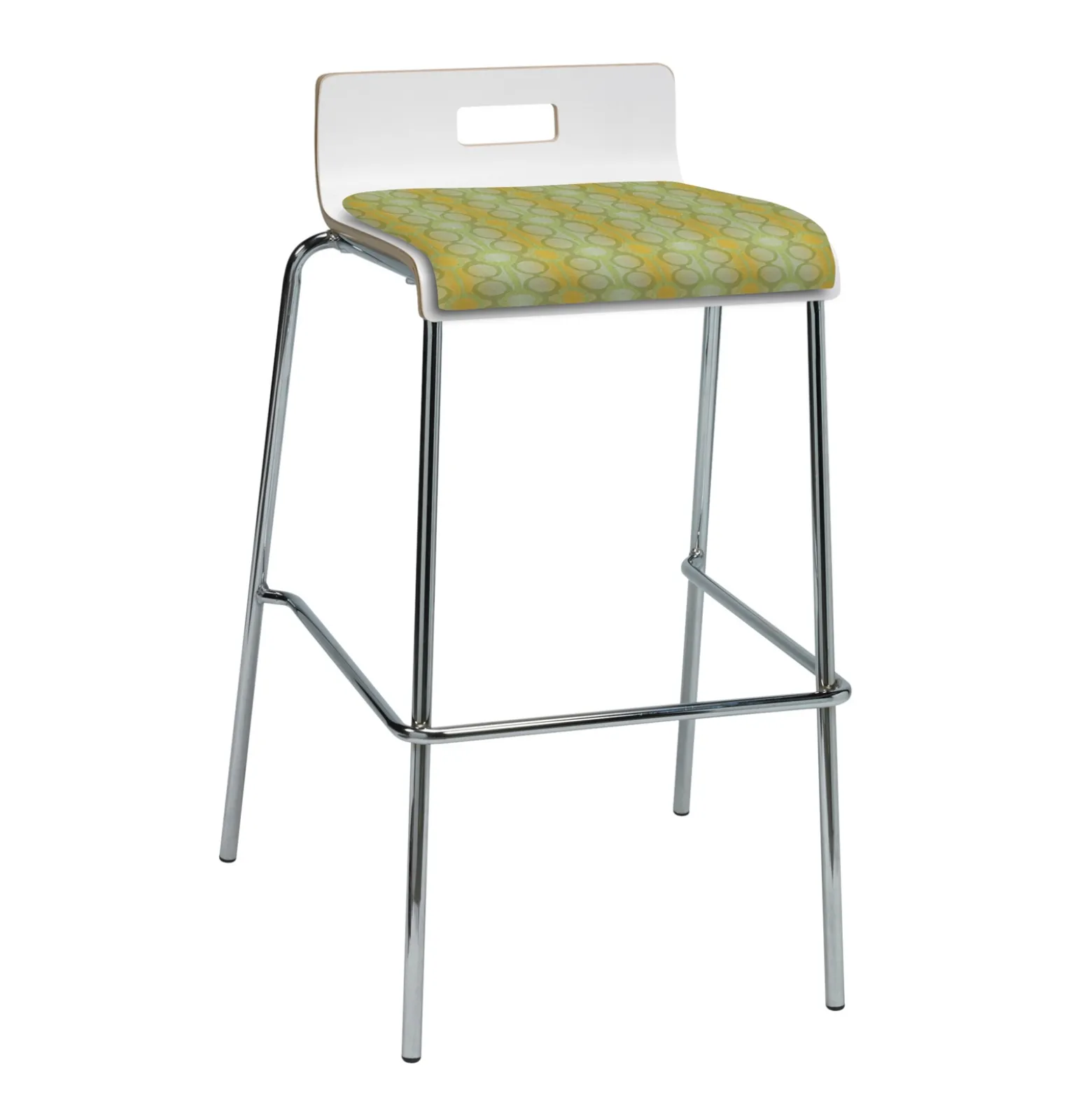 Bar Height Low Back Stool with Fabric Seat