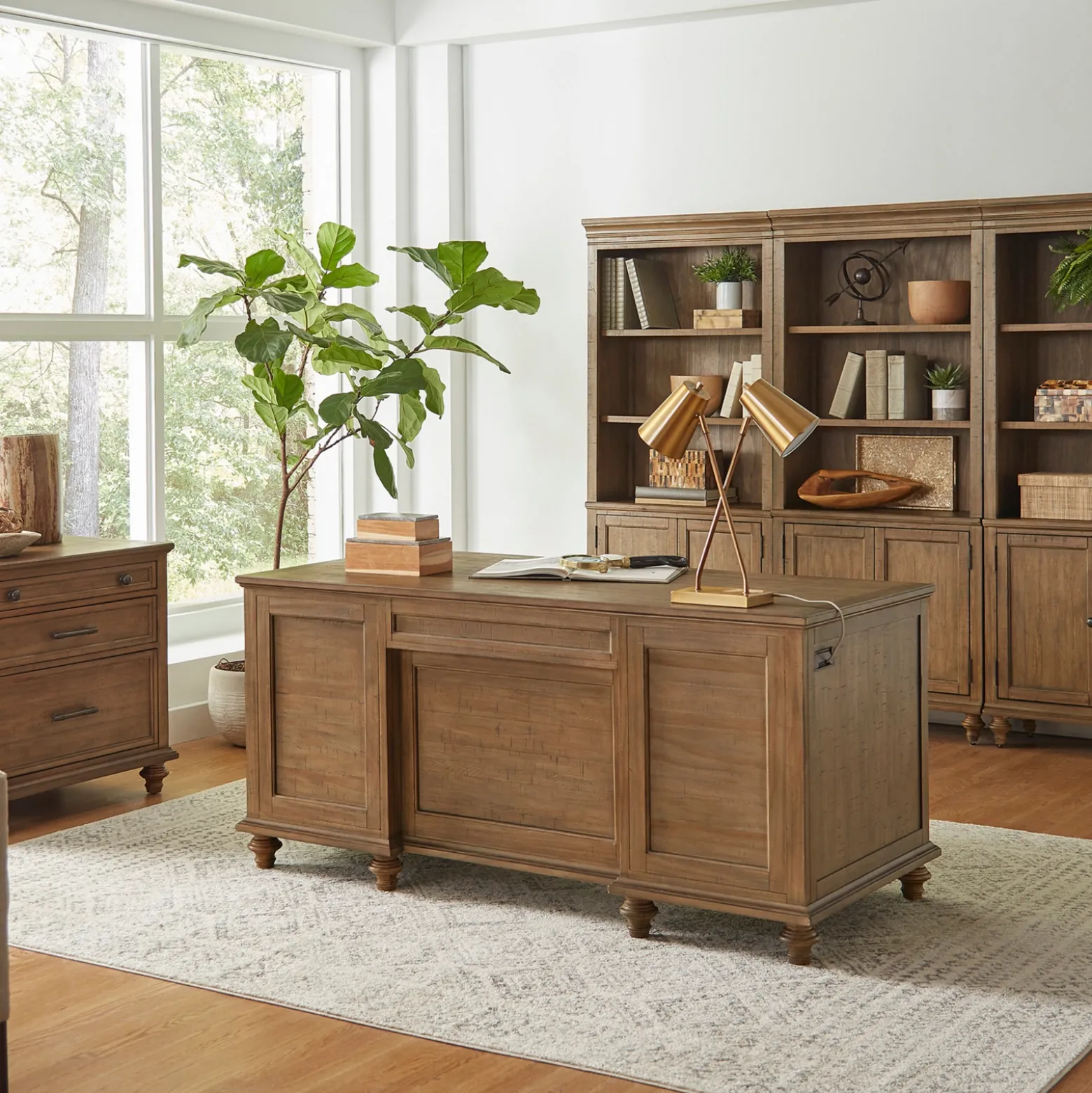 Barrington Executive Double Pedestal Desk - 66"W x 30"D