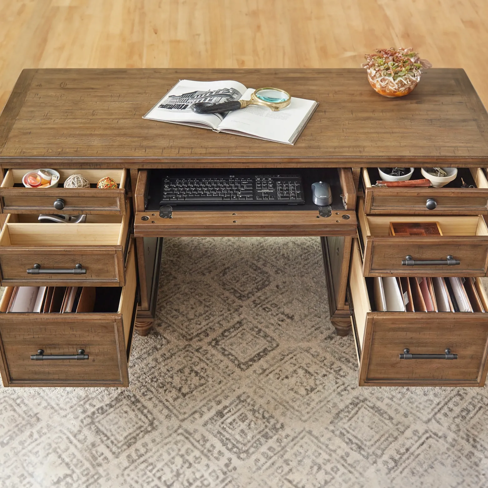 Barrington Executive Double Pedestal Desk - 66"W x 30"D
