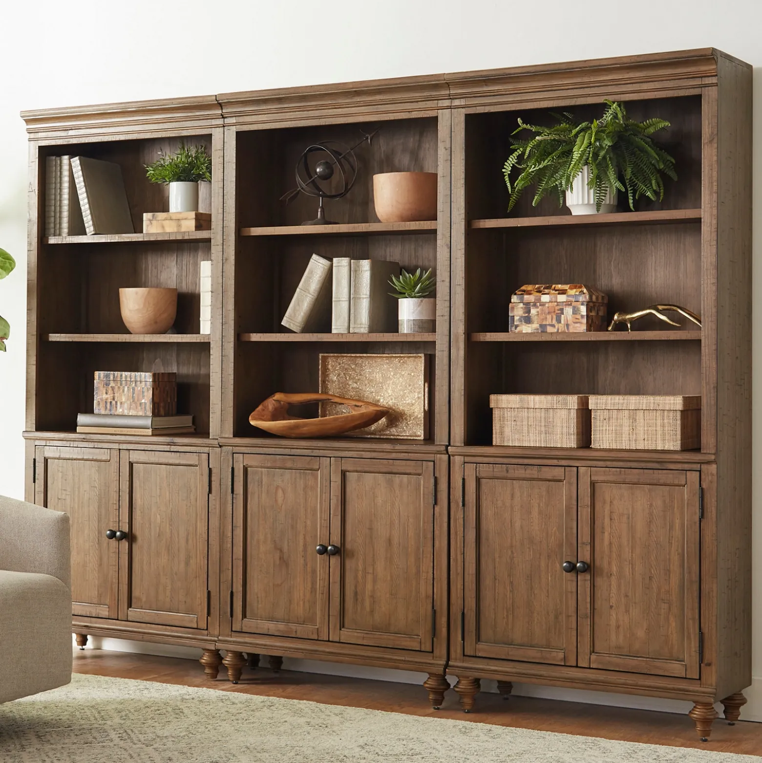 Barrington Lower Door 5 Shelf Bookcase - 75"H