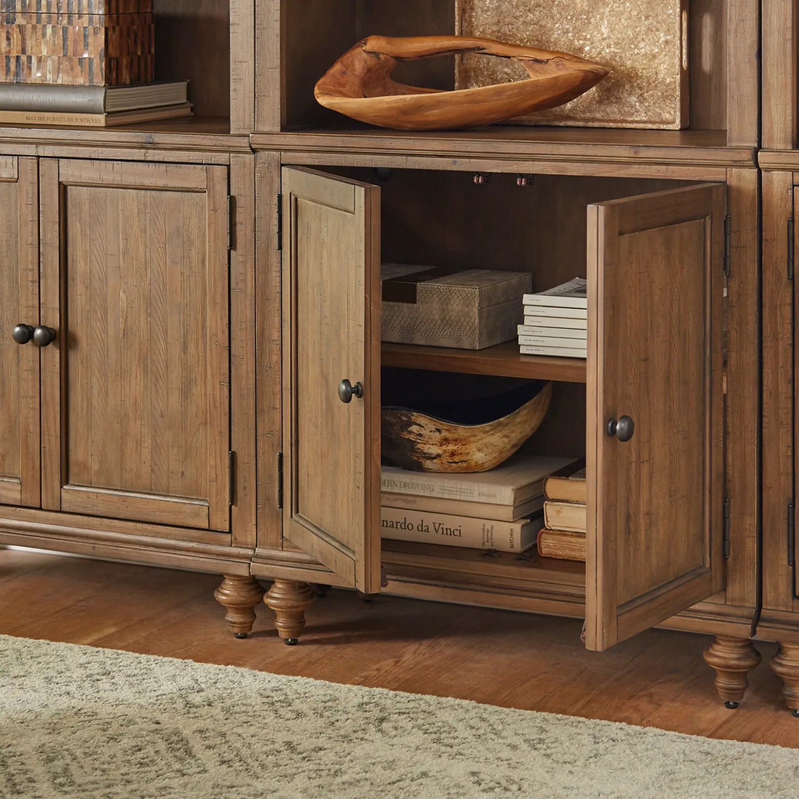 Barrington Lower Door 5 Shelf Bookcase - 75"H