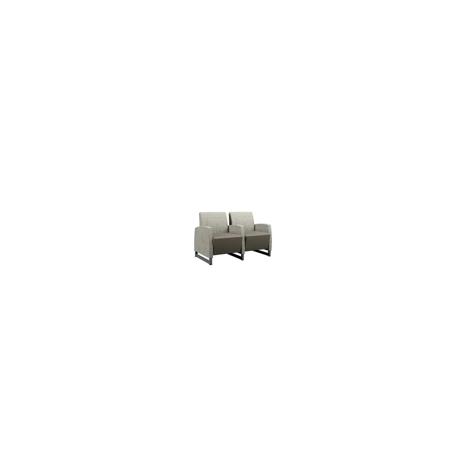 Behavioral Health Vinyl Double Guest Chair with Upholstered Arms
