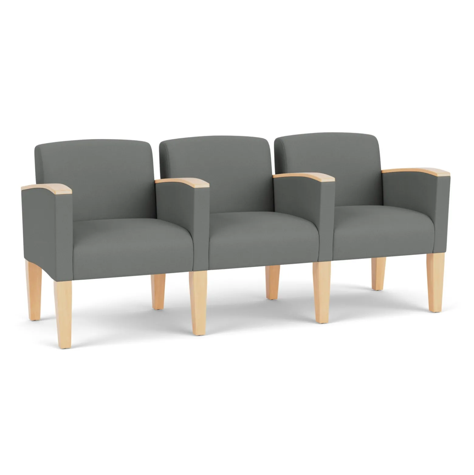 Belmont Solid Fabric Three Seater with Center Arms