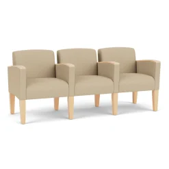Belmont Solid Fabric Three Seater with Center Arms