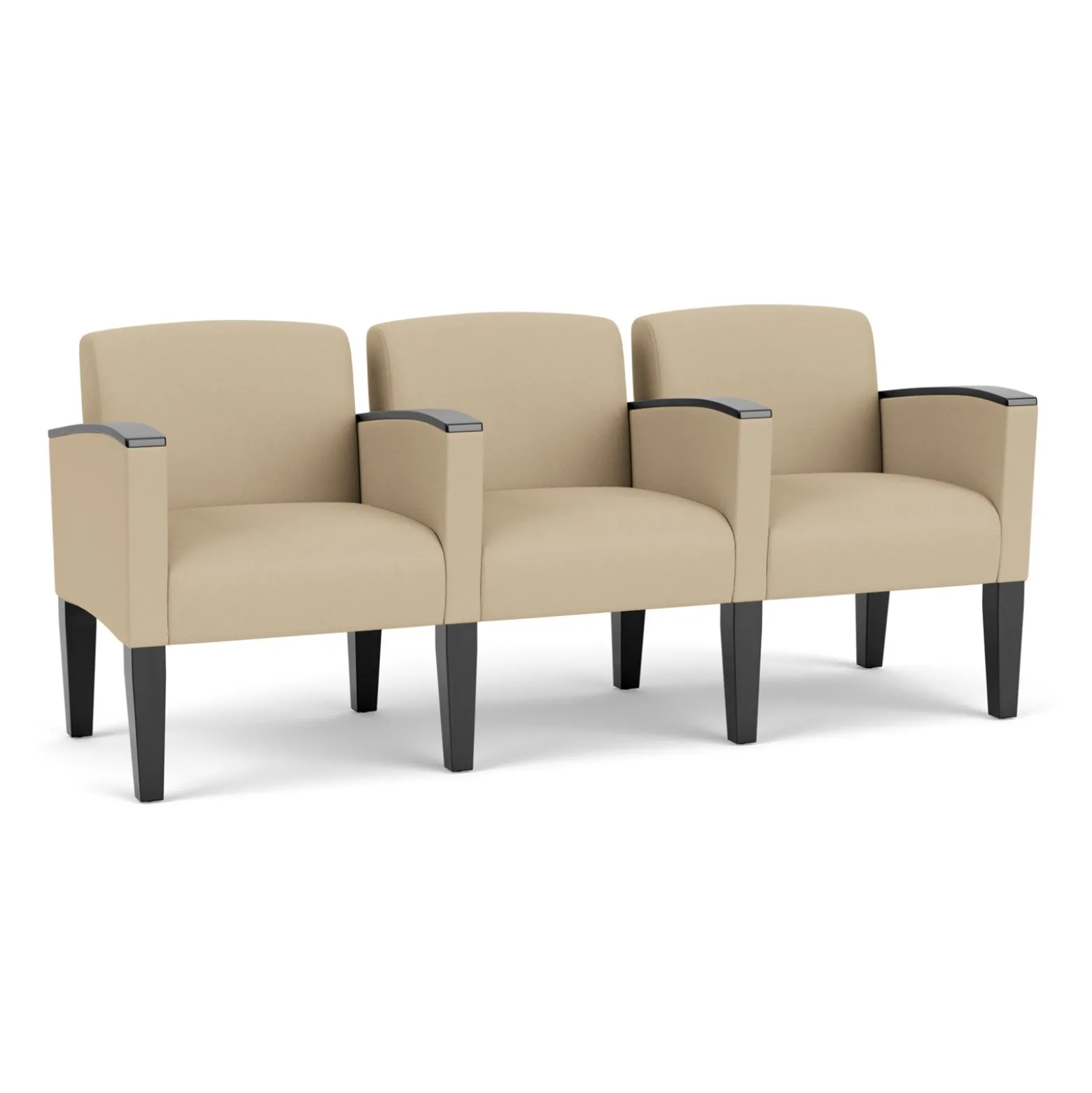 Belmont Solid Fabric Three Seater with Center Arms