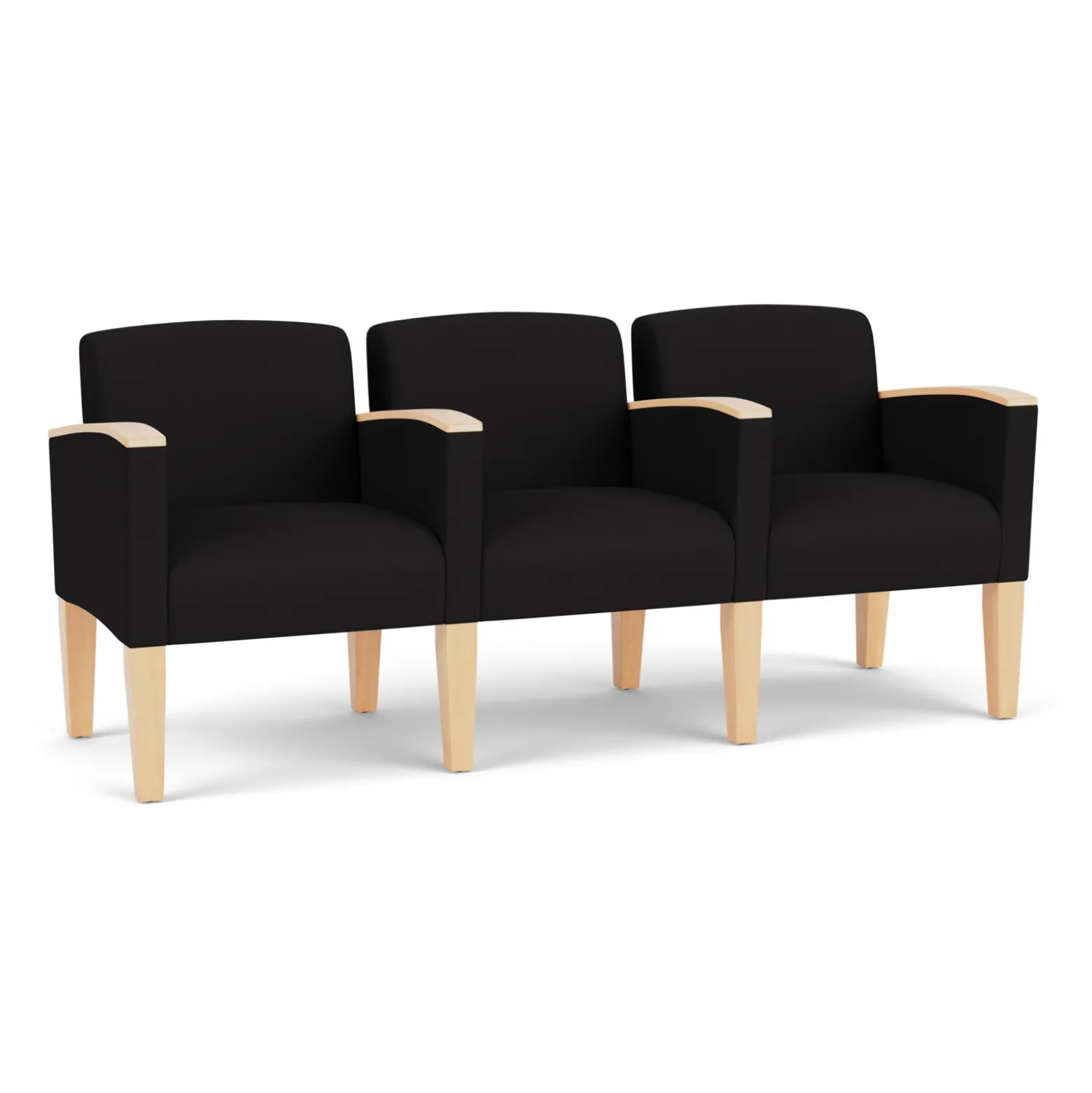 Belmont Solid Fabric Three Seater with Center Arms