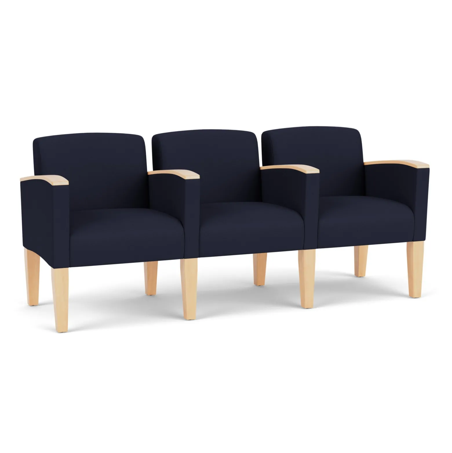 Belmont Solid Fabric Three Seater with Center Arms
