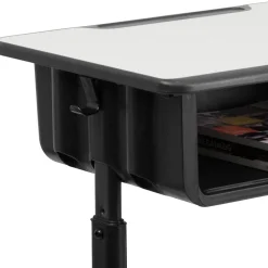 Billie Height Adjustable Student Desk with Open Book Box
