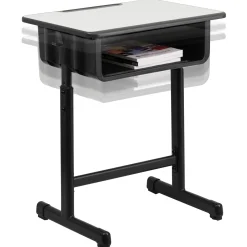 Billie Height Adjustable Student Desk with Open Book Box