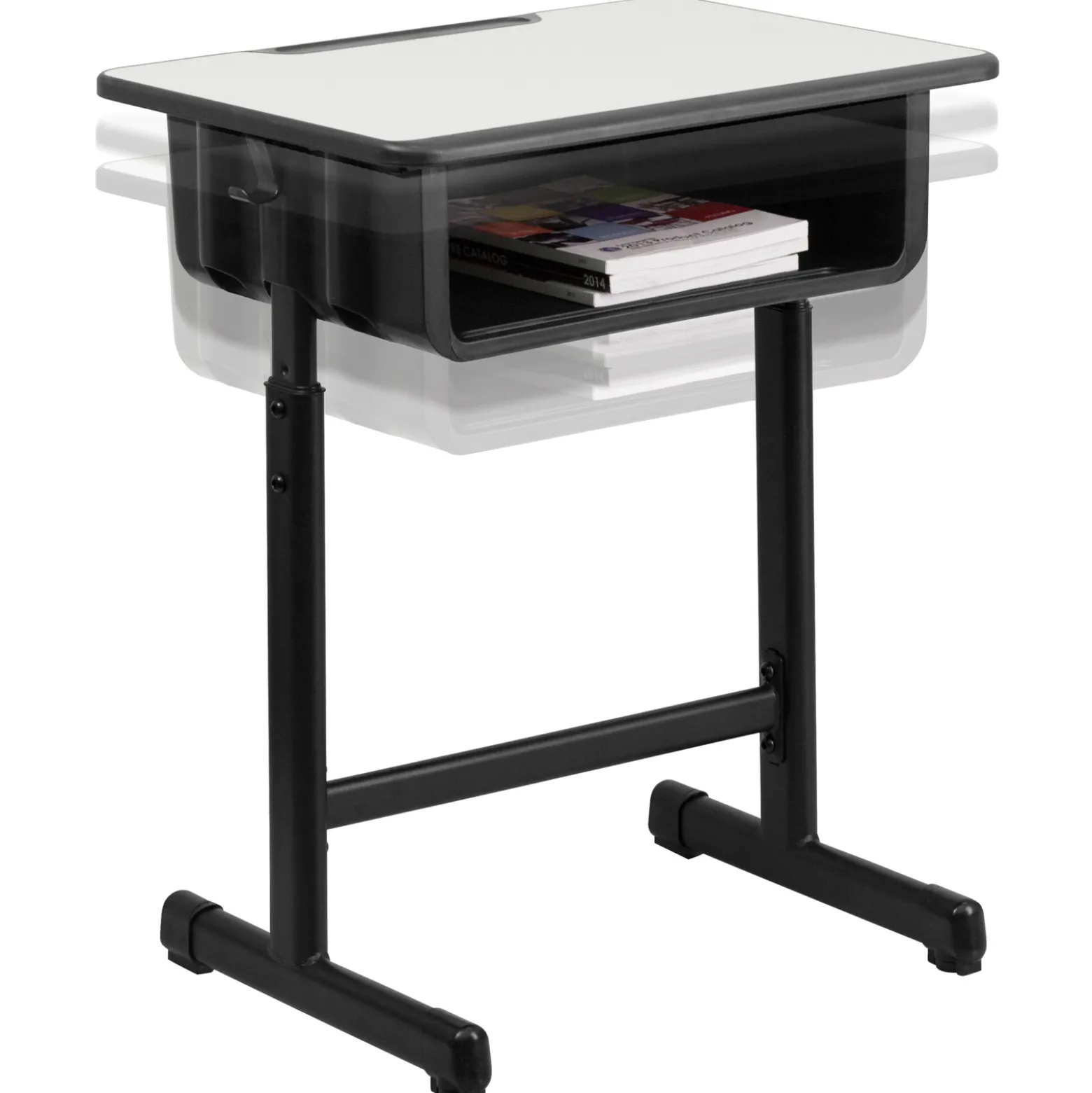 Billie Height Adjustable Student Desk with Open Book Box