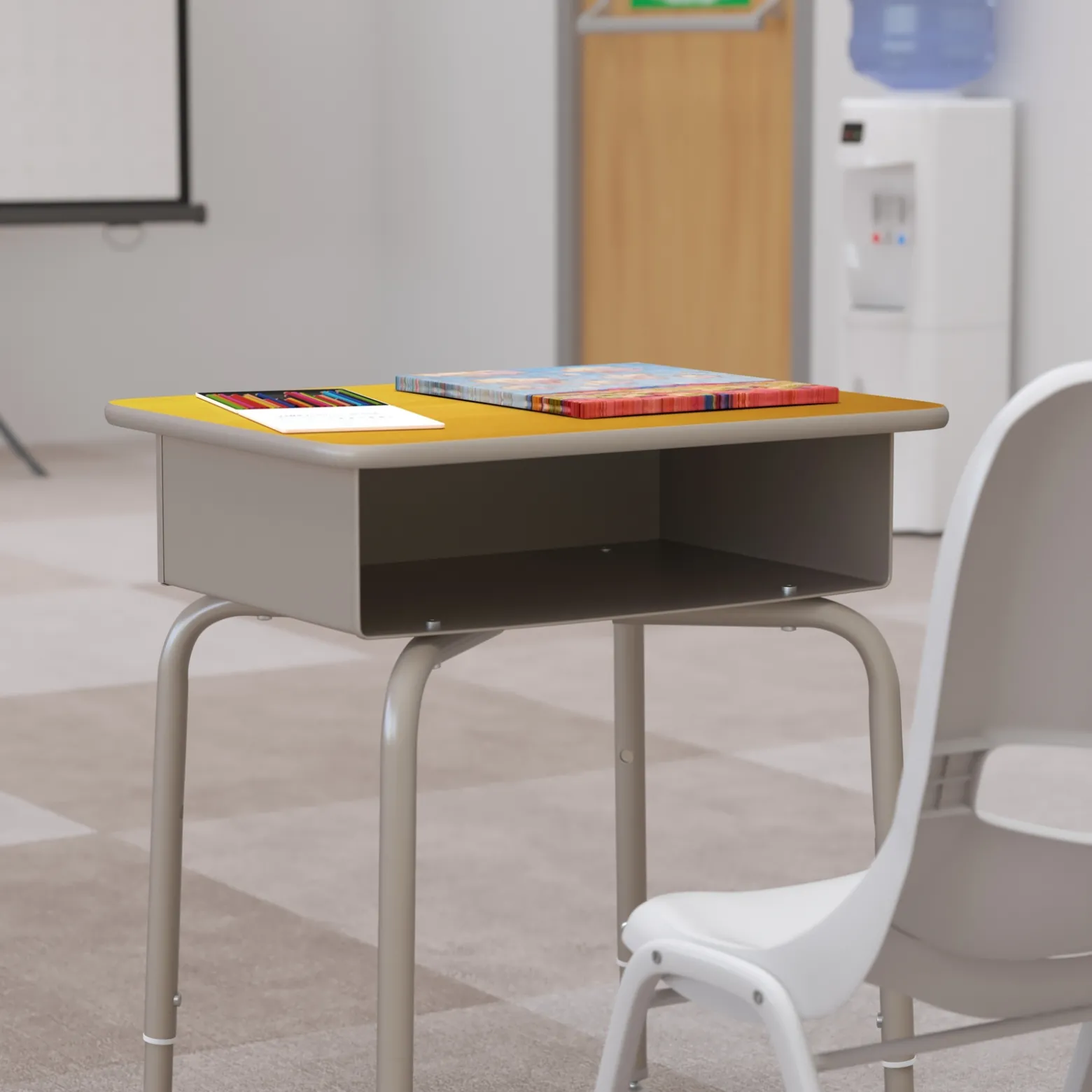 Billie Student Desk with Open Book Box