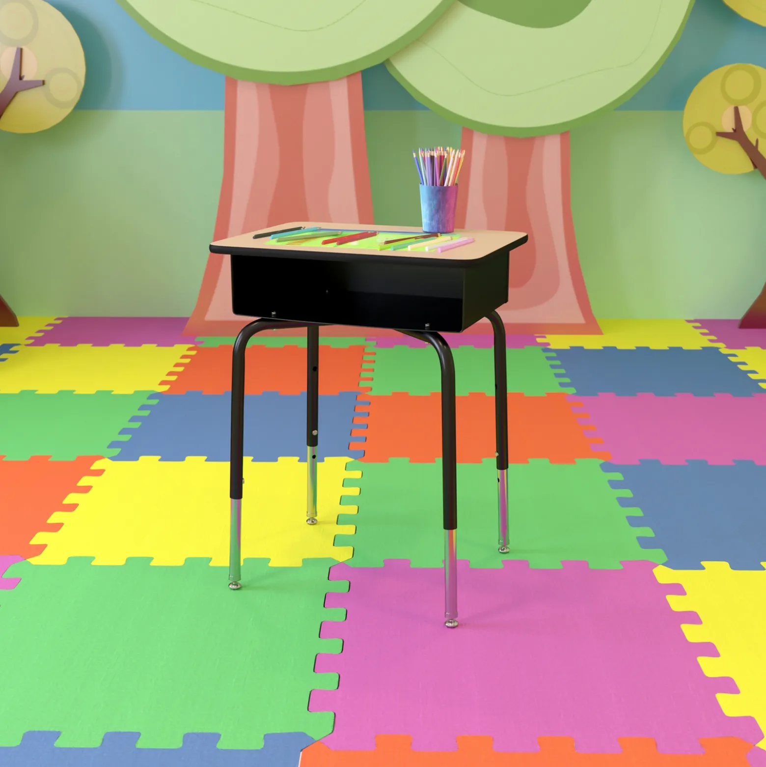 Billie Student Desk with Open Book Box