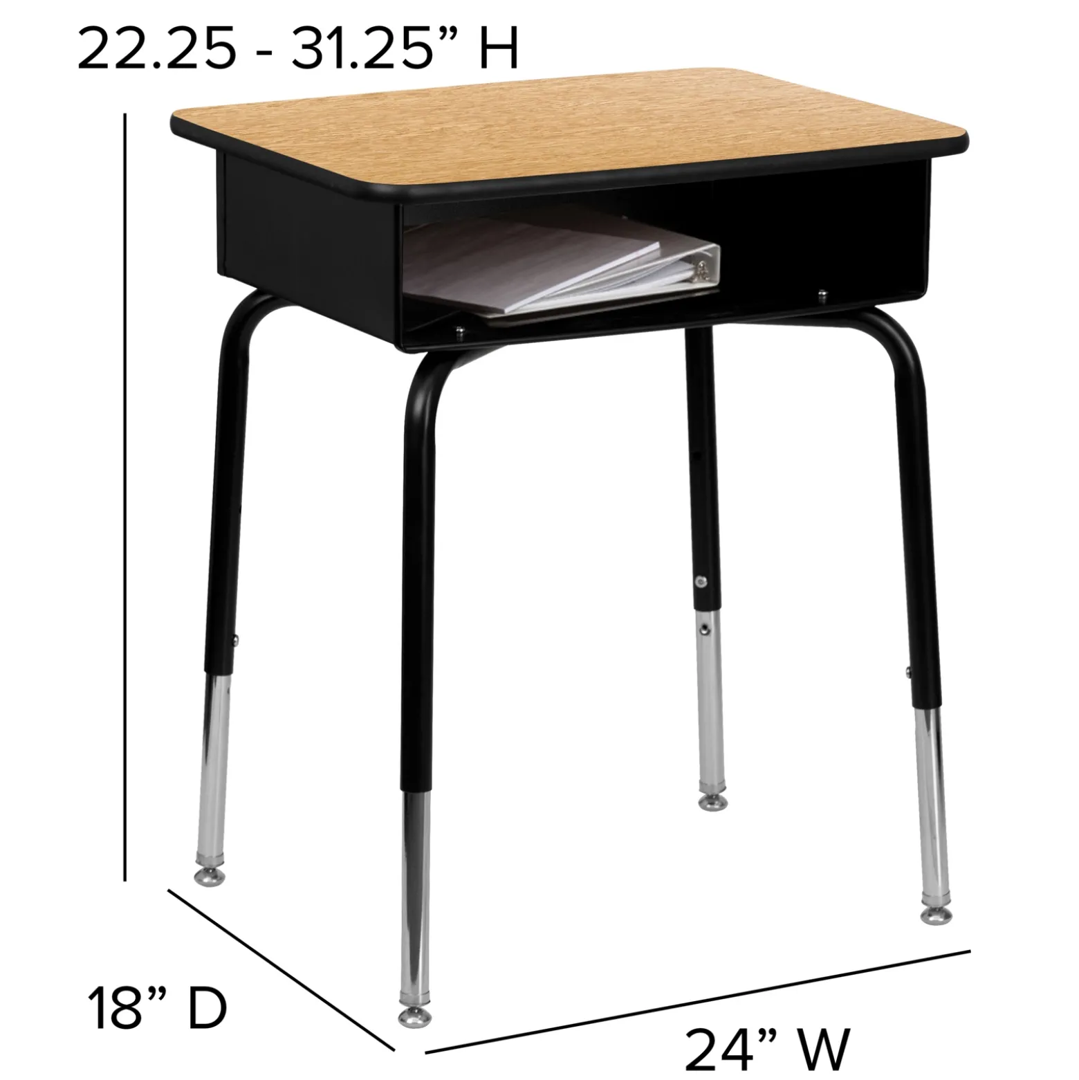 Billie Student Desk with Open Book Box