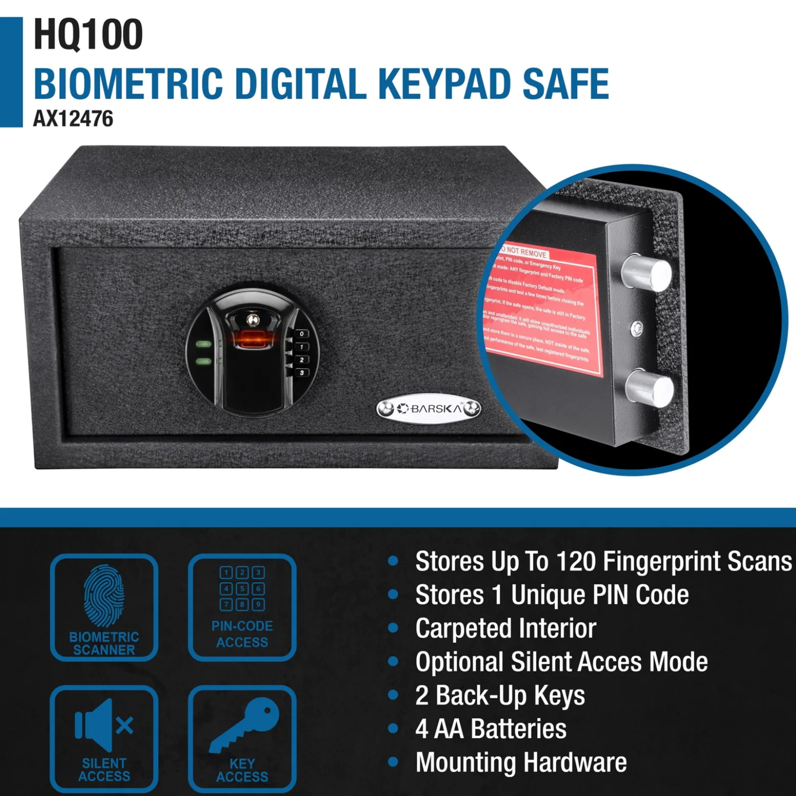 Biometric Digital Keypad Security Safe