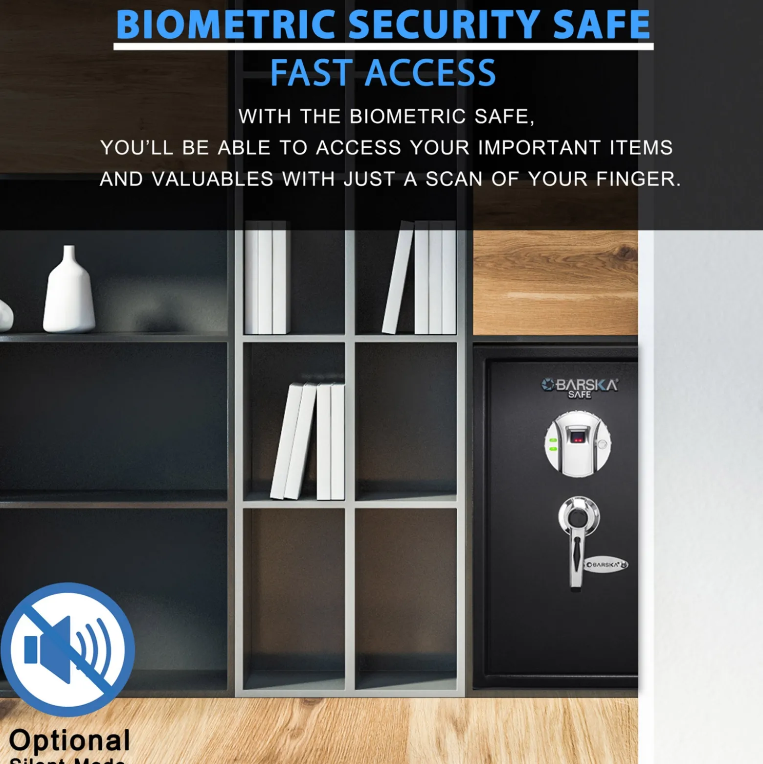 Biometric Fingerprint Security Safe - 1.45 Cu.Ft
