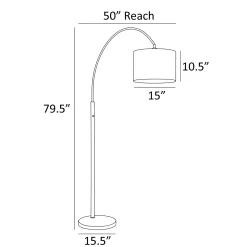 Black Mesh Shade Arched Floor Lamp - 50