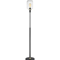 Black Metal Uplight Floor Lamp - 63"H