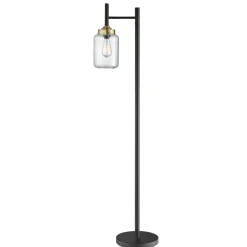 Black Metal Uplight Floor & Table Lamp - Set of 3