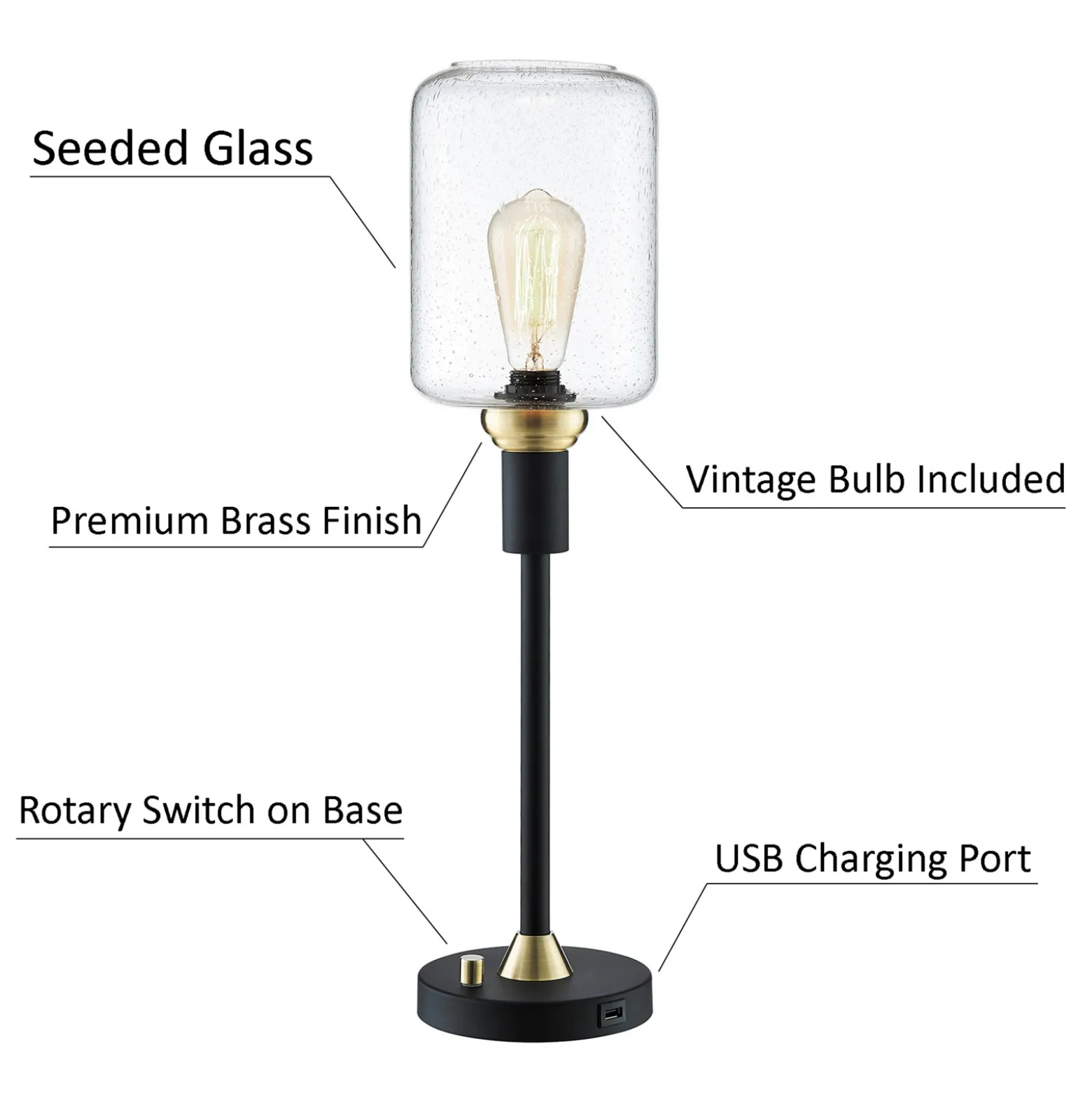 Black Metal Uplight Floor & Table Lamp - Set of 3
