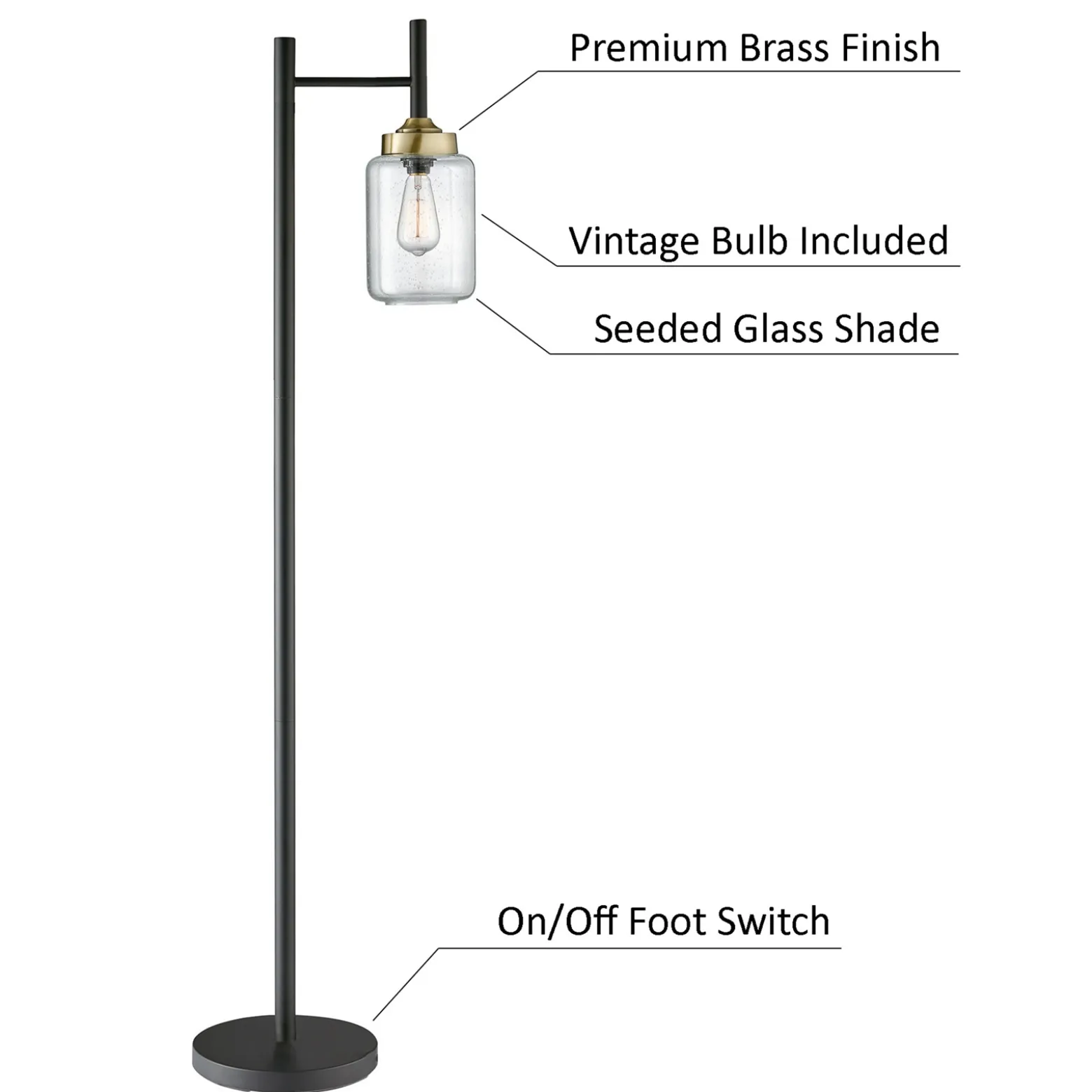 Black Metal Uplight Floor & Table Lamp - Set of 3