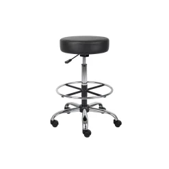 Boss Medical Backless Vinyl Stool with Adjustable Seat and Foot Ring