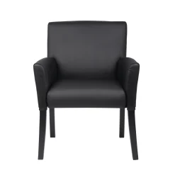 Box Arm Guest Chair with Black Wood Frame