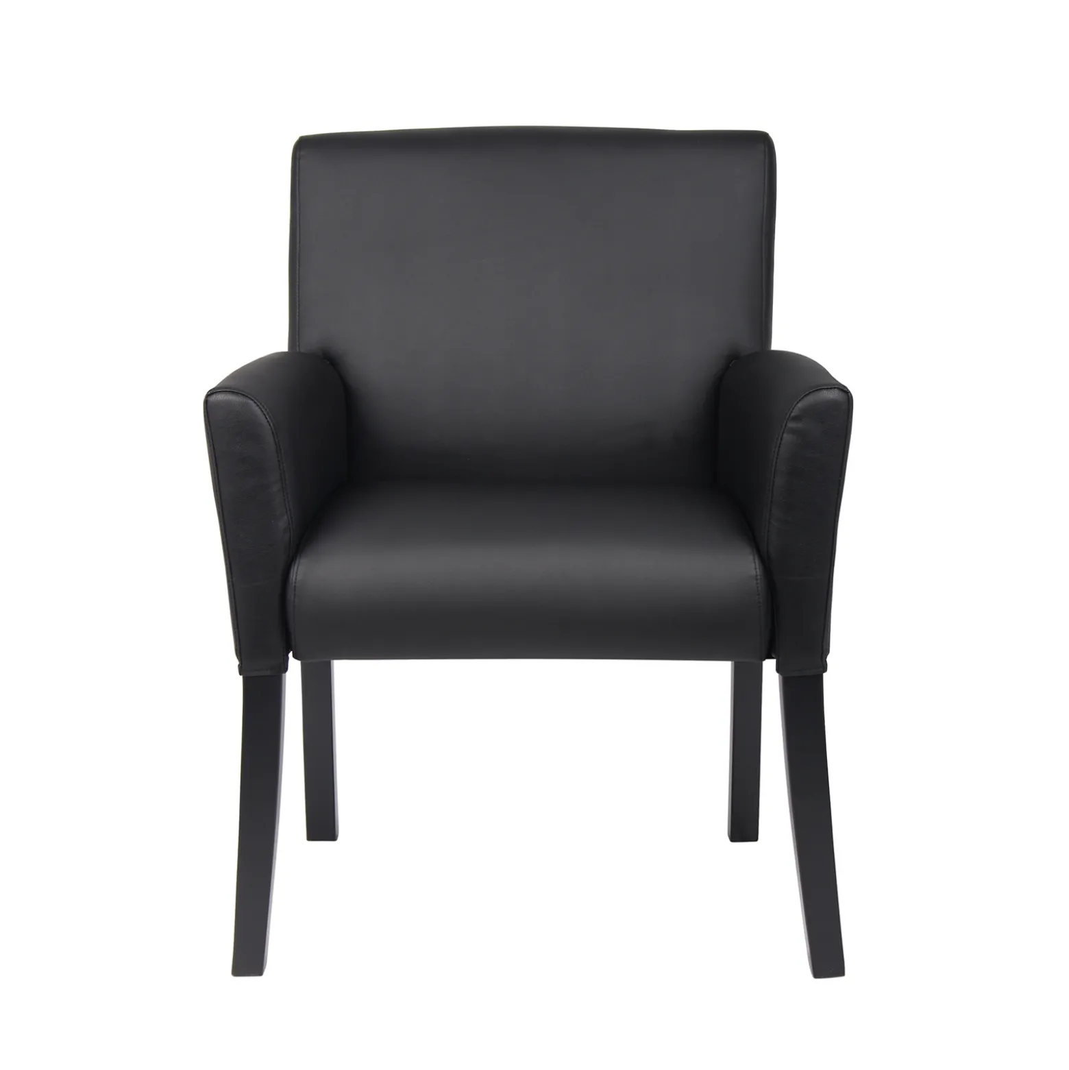 Box Arm Guest Chair with Black Wood Frame