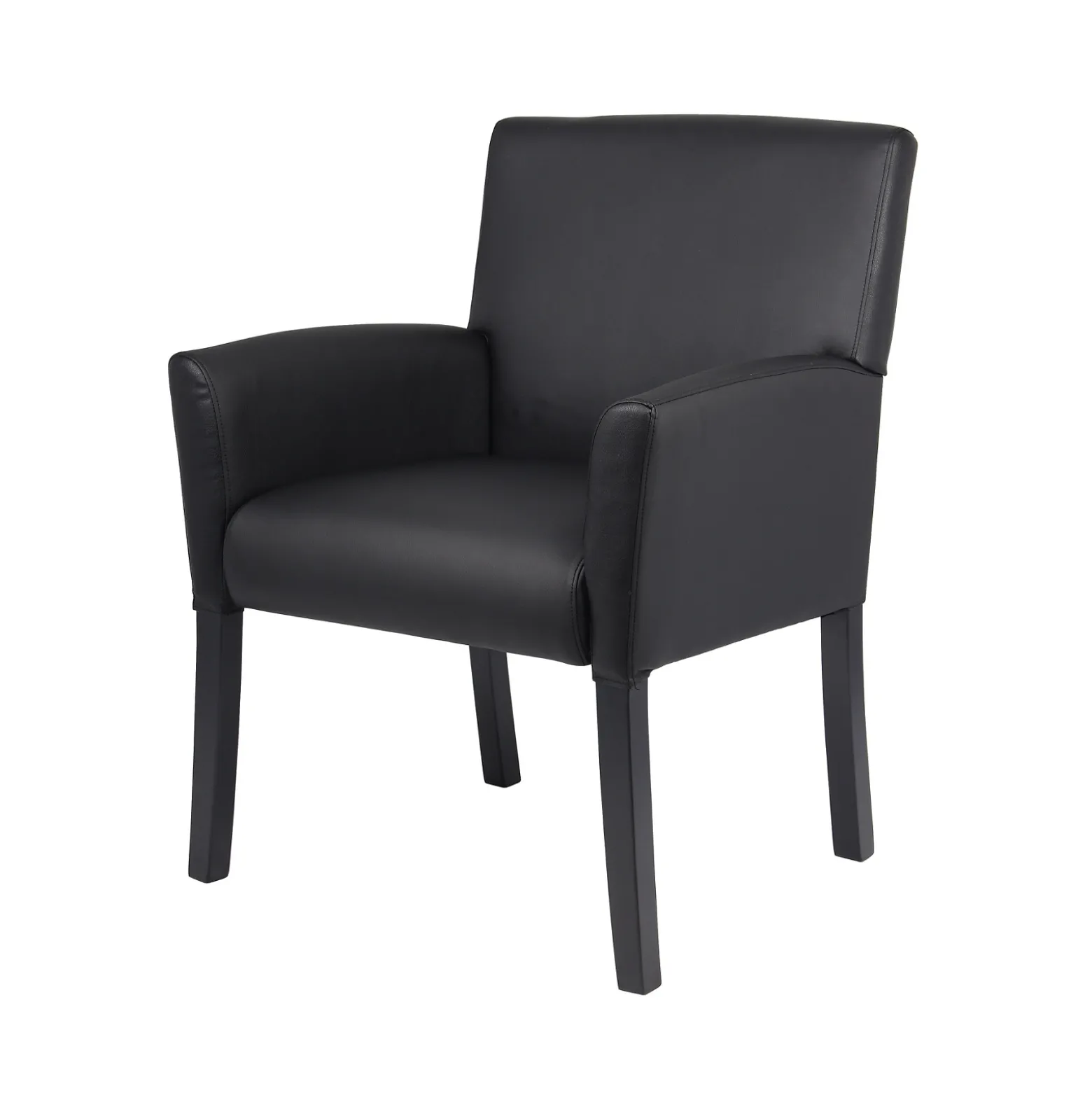 Box Arm Guest Chair with Black Wood Frame