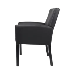 Box Arm Guest Chair with Black Wood Frame