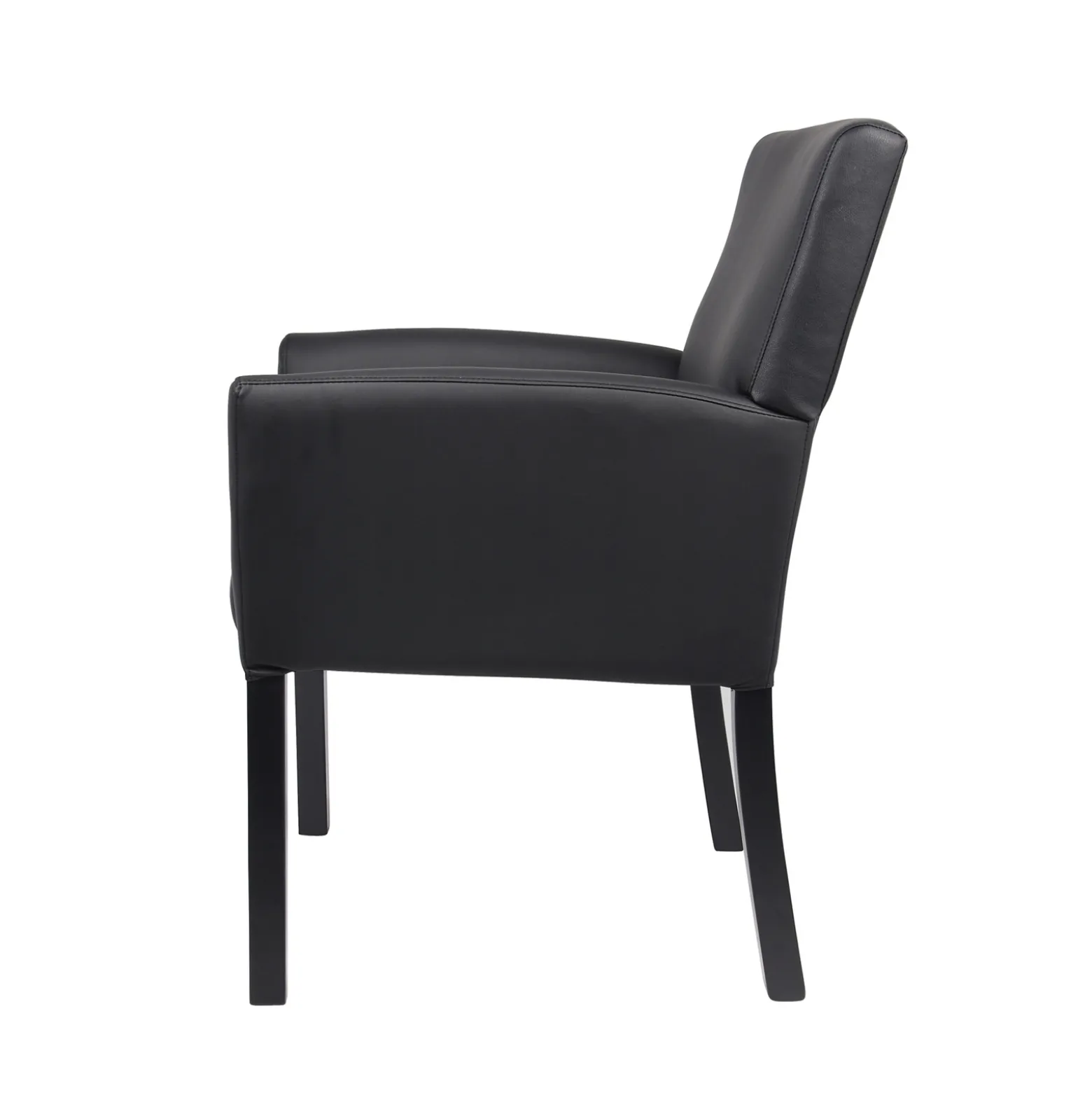 Box Arm Guest Chair with Black Wood Frame