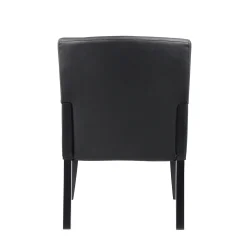 Box Arm Guest Chair with Black Wood Frame