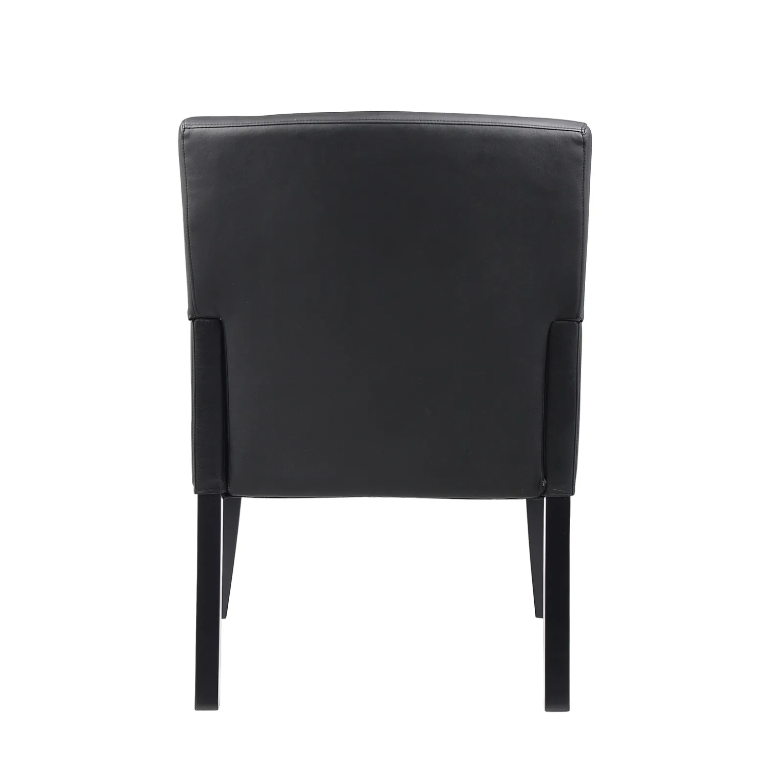 Box Arm Guest Chair with Black Wood Frame