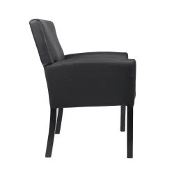 Box Arm Guest Chair with Black Wood Frame