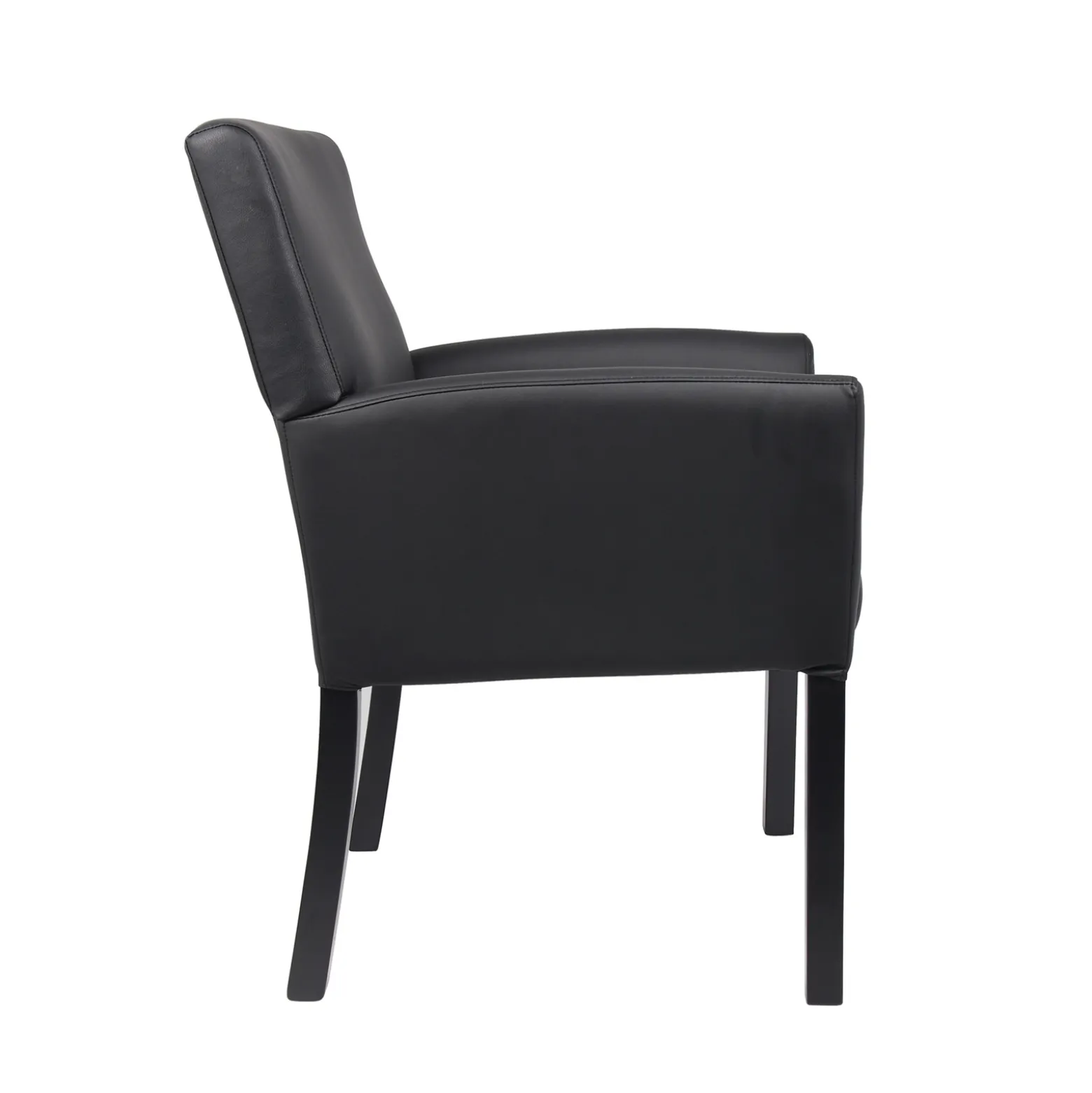 Box Arm Guest Chair with Black Wood Frame